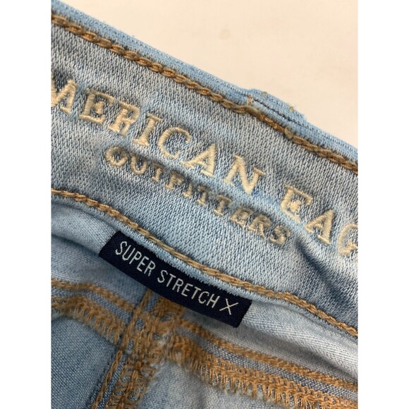 American Eagle Jeans Womens 8 Low Rise Distressed Super Stretch X Jegging Denim - Picture 8 of 10